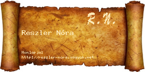 Reszler Nóra névjegykártya