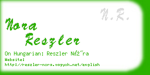 nora reszler business card